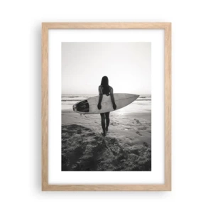 Plagát v ráme zo svetlého duba - Dcéra morskej vlny - 30x40 cm