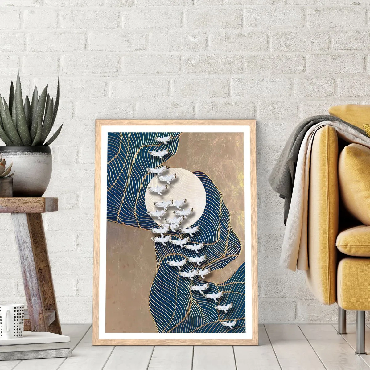 Plagát v ráme zo svetlého duba - Sloboda, putovanie, spoločenstvo - 50x70 cm