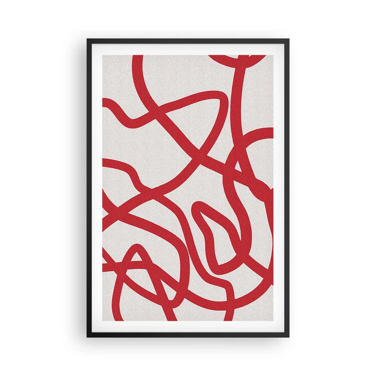 Plagát v čiernom ráme - Červené na bielom - 61x91 cm