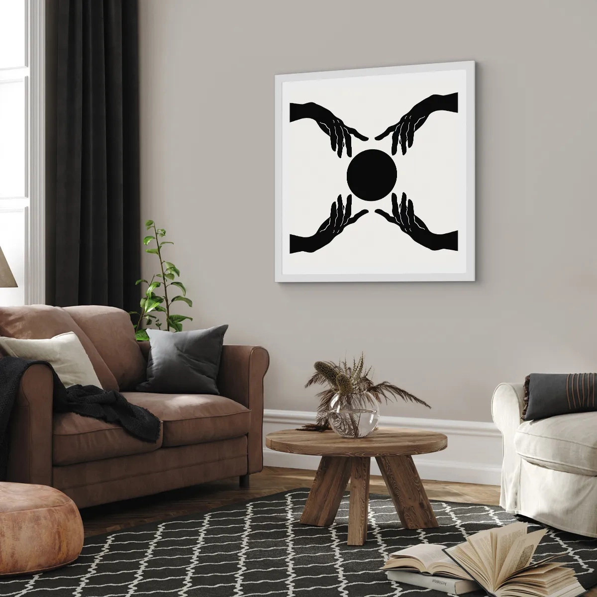 Plagát v bielom ráme - Tajné znamenie - 40x40 cm