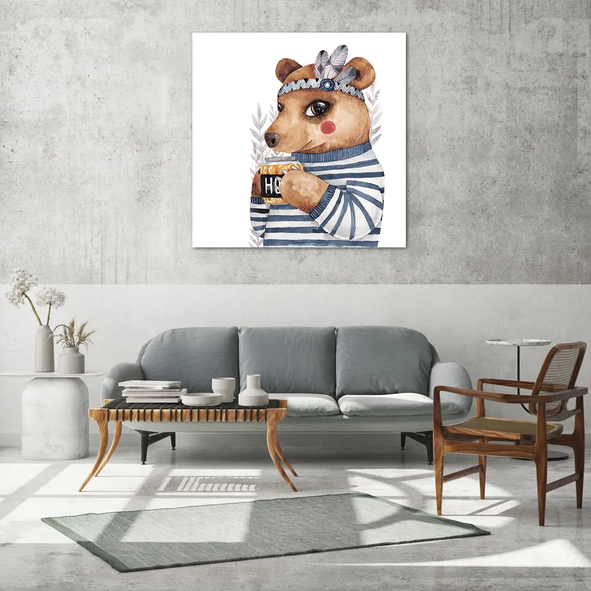 Obraz na skle - Sladký medvedík - 30x30 cm