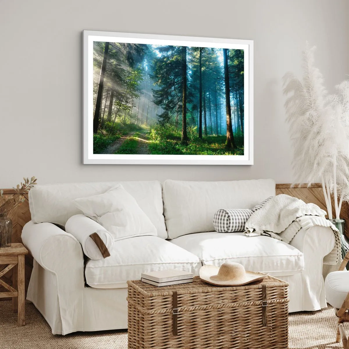 Plagát v bielom ráme - Žiariaci za úsvitu - 70x50 cm