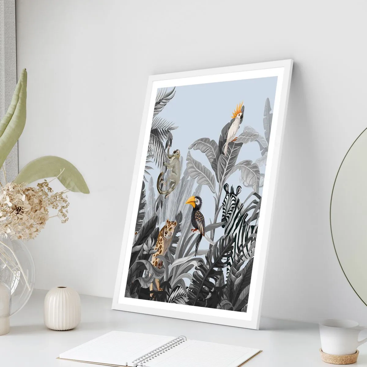 Plagát v bielom ráme - Africká rozprávka - 50x70 cm