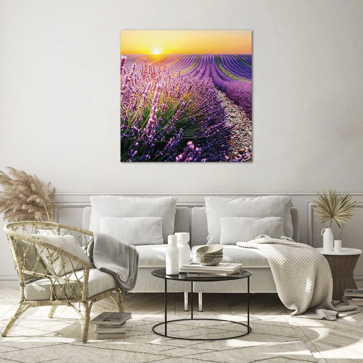 Obraz na skle - Voňavý lán - 60x60 cm