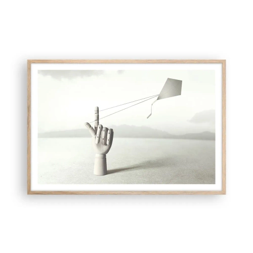 Plagát v ráme zo svetlého duba - Výzva - 91x61 cm