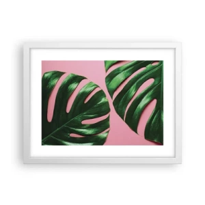 Plagát v bielom ráme - Zelené rendez-vous - 40x30 cm