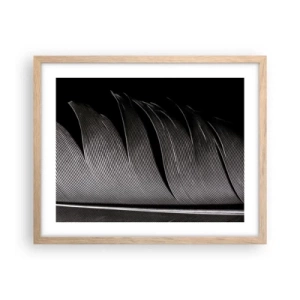 Plagát v ráme zo svetlého duba - Perie – nádherná konštrukcia - 50x40 cm