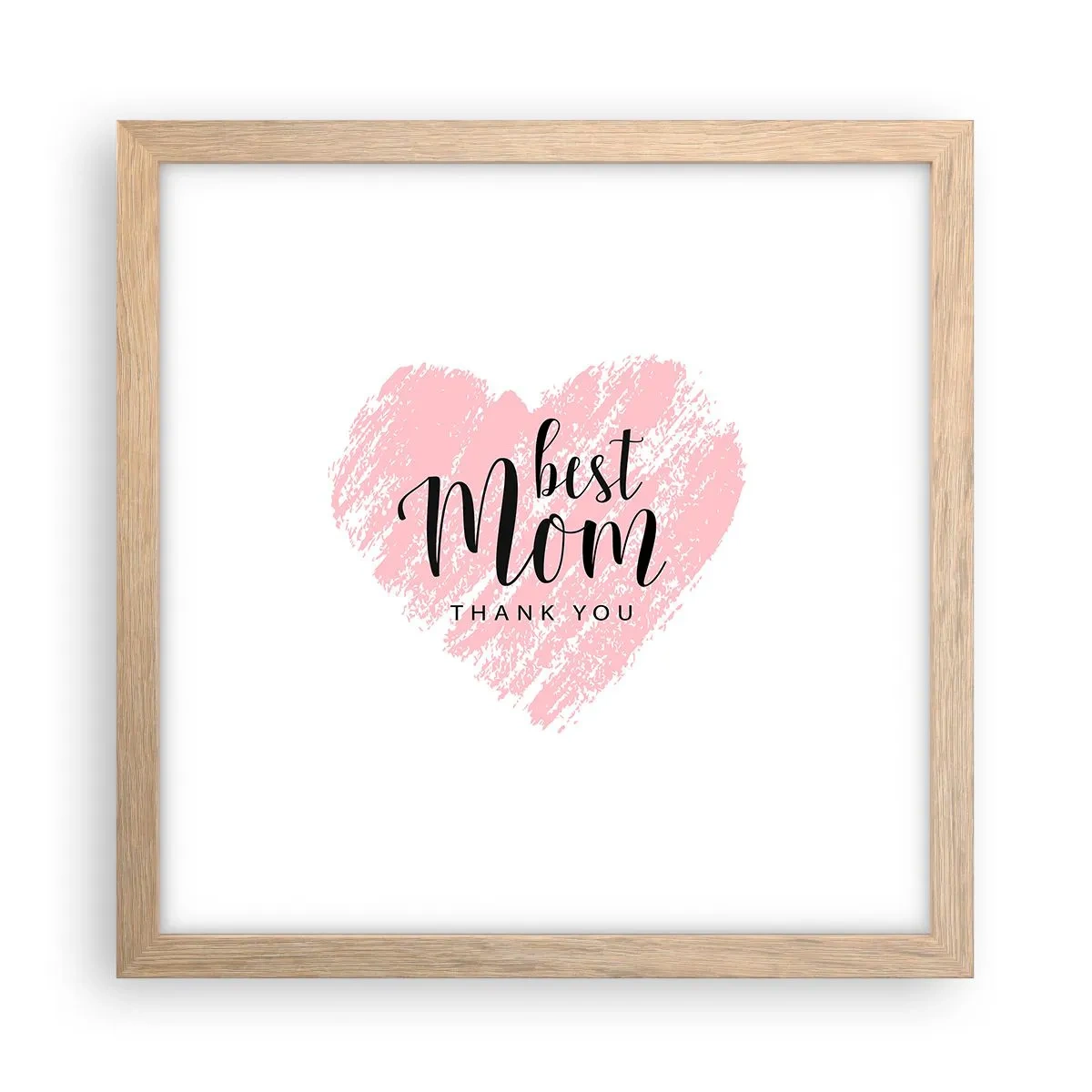 Plagát v ráme zo svetlého duba - Vždy pravá chvíľa - 30x30 cm