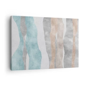 Obraz na plátne - Abstraktné pruhy v pastelových odtieňoch - 70x50cm - Štúdia blízkosti - Moderná nástenná dekorácia do obývacej izby a spálne ARTTOR