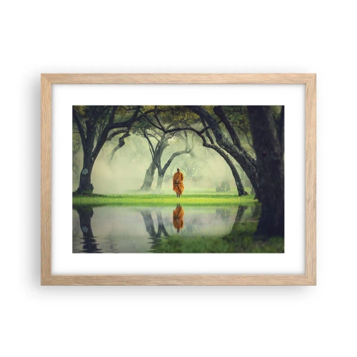 Plagát v ráme zo svetlého duba - Na ceste k osvieteniu - 40x30 cm