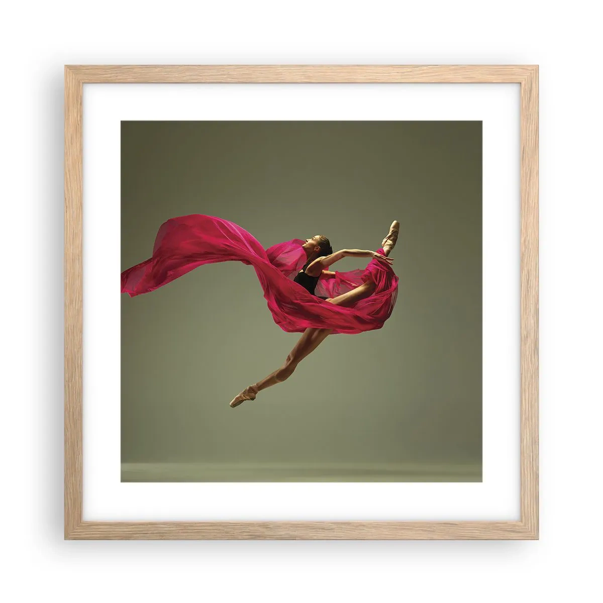 Plagát v ráme zo svetlého duba - Tancujúci plameň - 40x40 cm