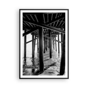 Plagát v čiernom ráme - Úkryt na pláži - 70x100 cm