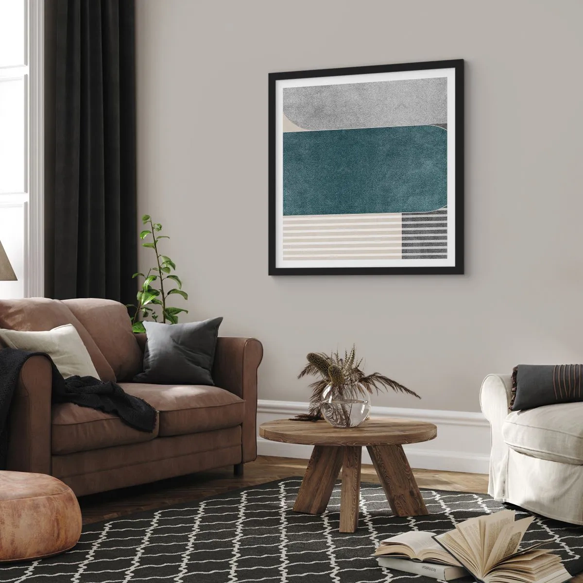 Plagát v čiernom ráme - Kompozícia na úrovni - 60x60 cm