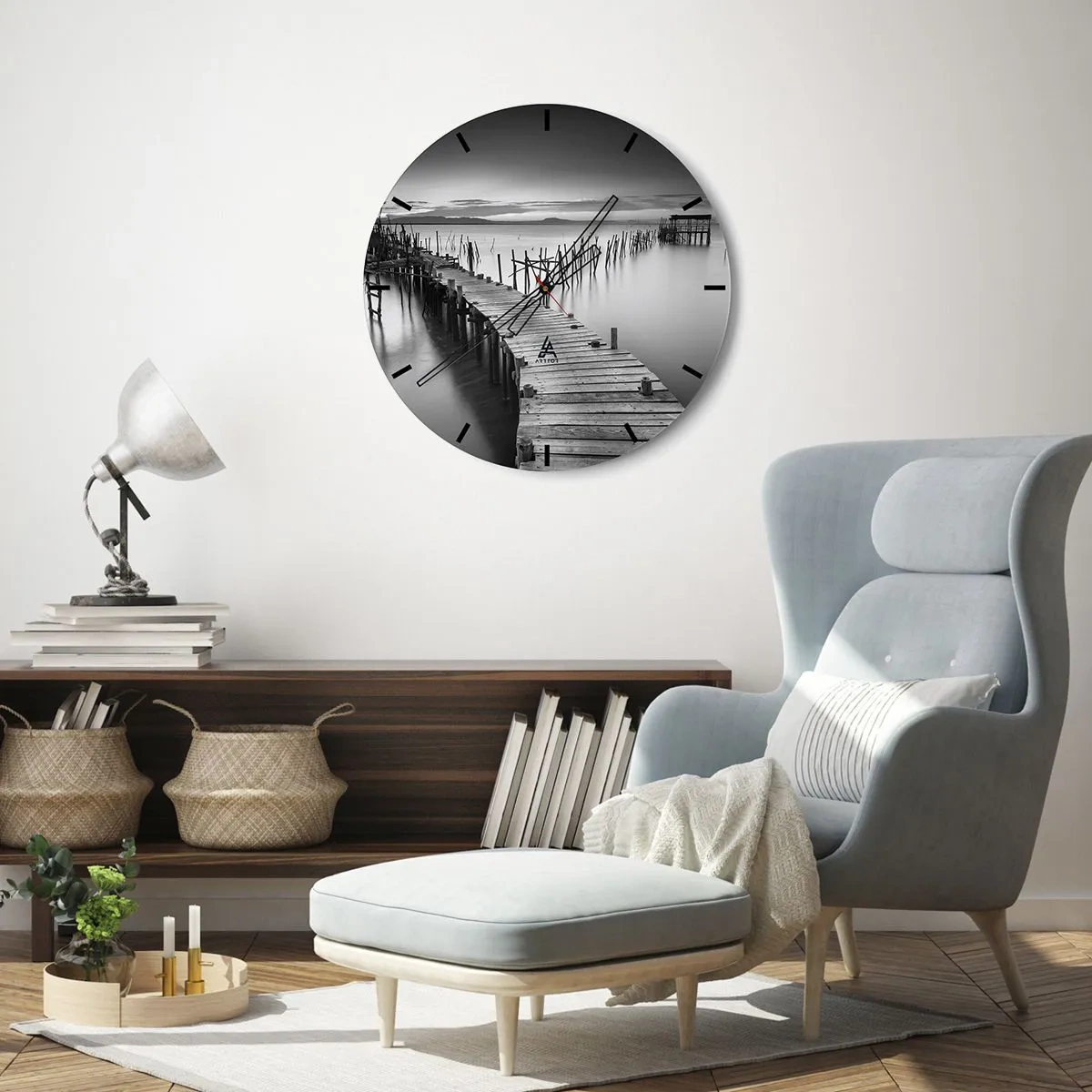 Nástenné hodiny - Pokoj zabudnutého brehu - 30x30 cm