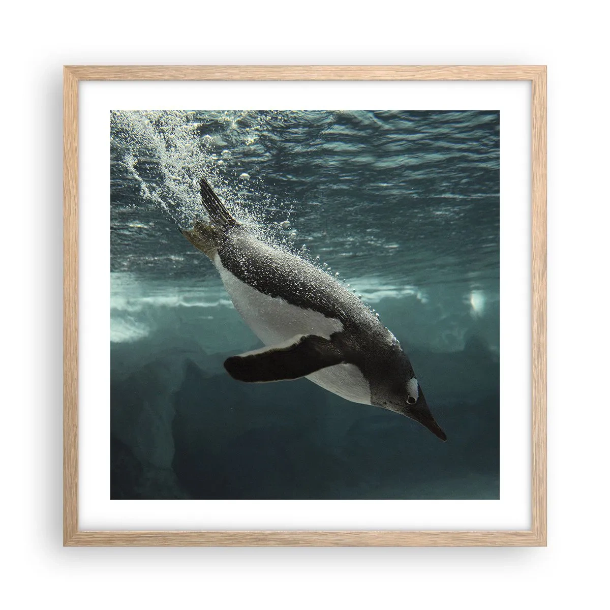 Plagát v ráme zo svetlého duba - Vitajte v mojom svete - 50x50 cm