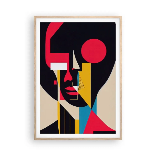 Plagát v ráme zo svetlého duba - Jej vnútorný svet - 70x100 cm