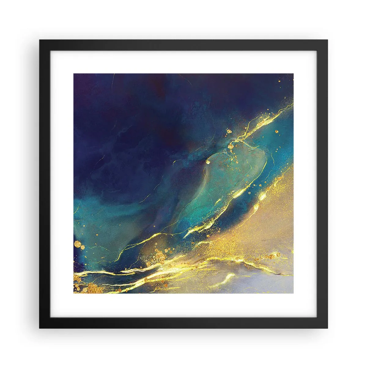 Plagát v čiernom ráme - Zlatý močiar - 40x40 cm