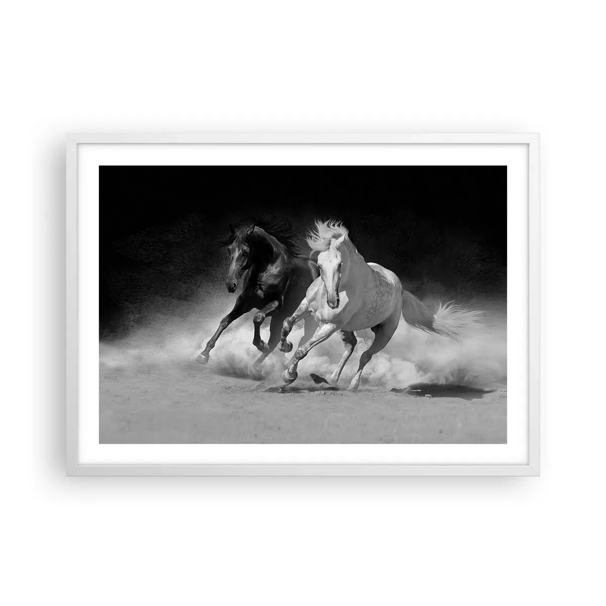 Plagát v bielom ráme - Cval slobody - 70x50 cm