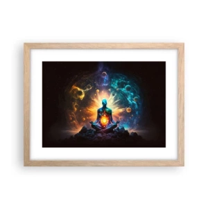 Plagát v ráme zo svetlého duba - Vesmírny pokoj - 40x30 cm