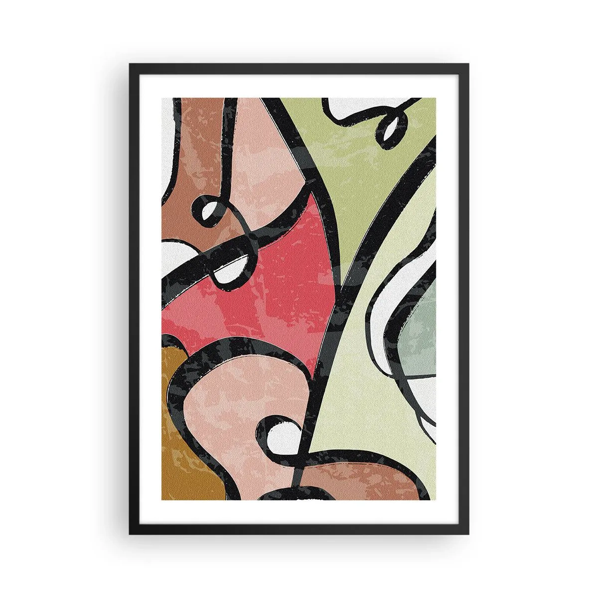 Plagát v čiernom ráme - Piruety uprostred farieb - 50x70 cm
