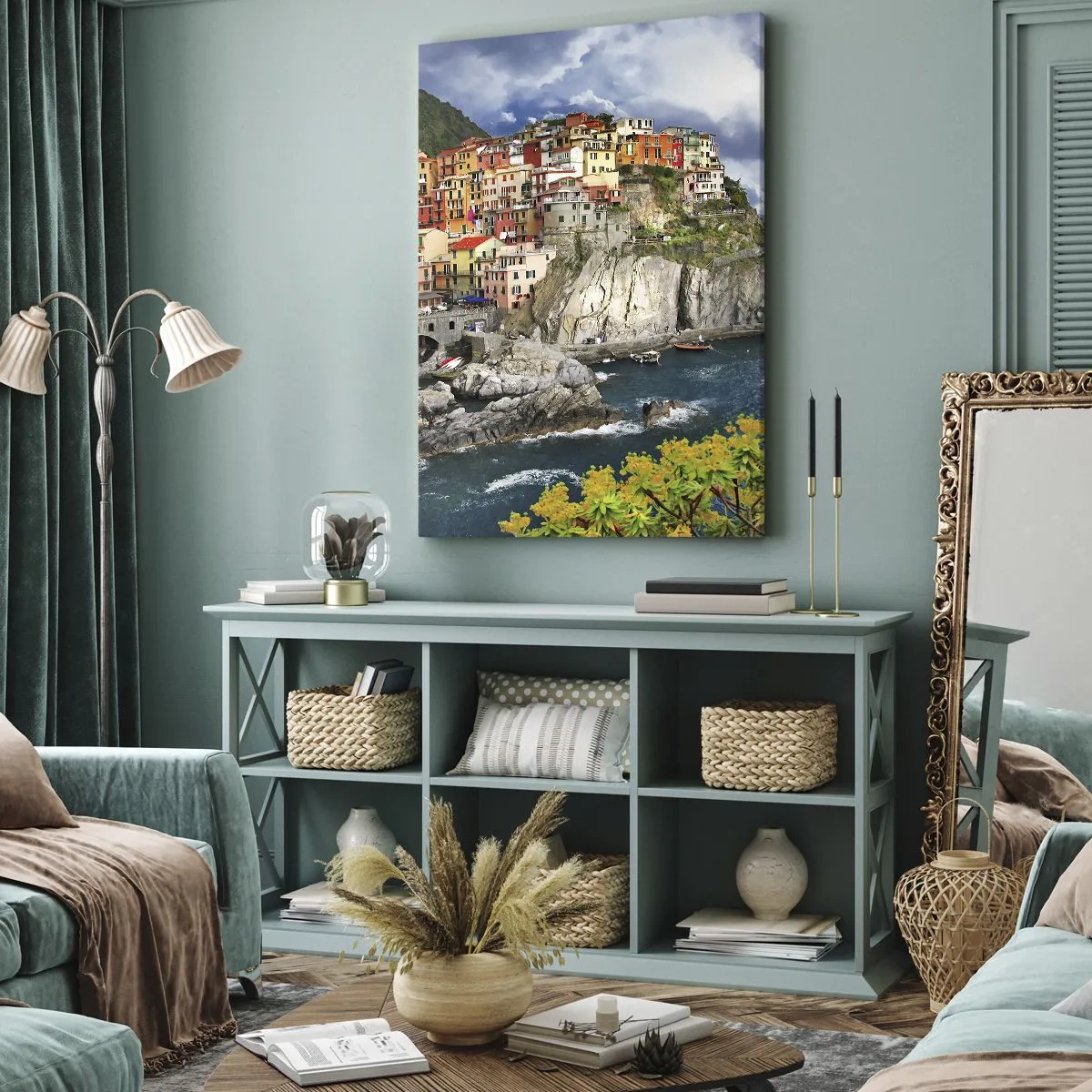 Obraz na plátne - Hromádka pritúlená k skalám - 55x100 cm