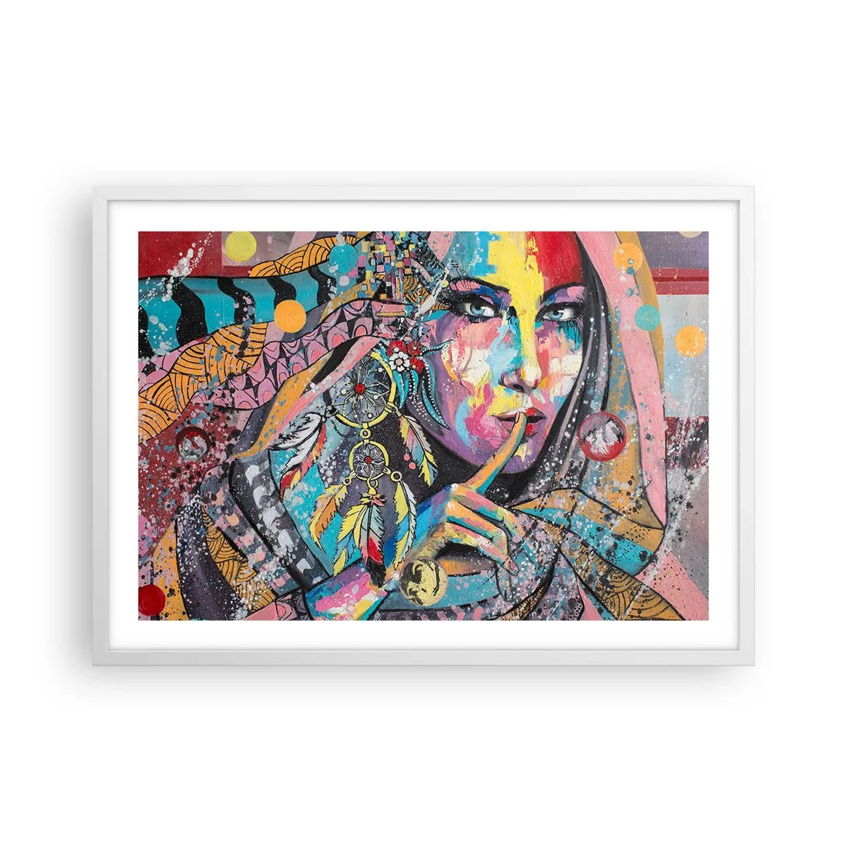 Plagát v bielom ráme - Mlč, než pochopíš - 70x50 cm