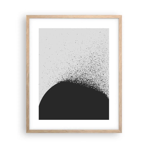Plagát v ráme zo svetlého duba - Pohyb častíc - 40x50 cm