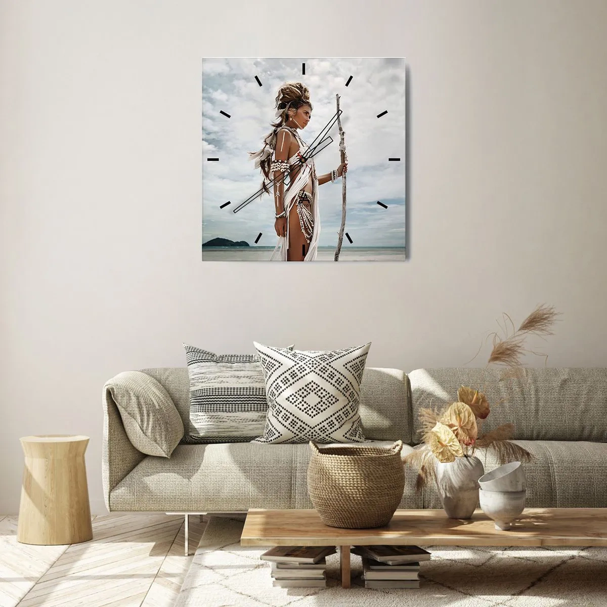 Nástenné hodiny - Kráľovná trópov - 40x40 cm