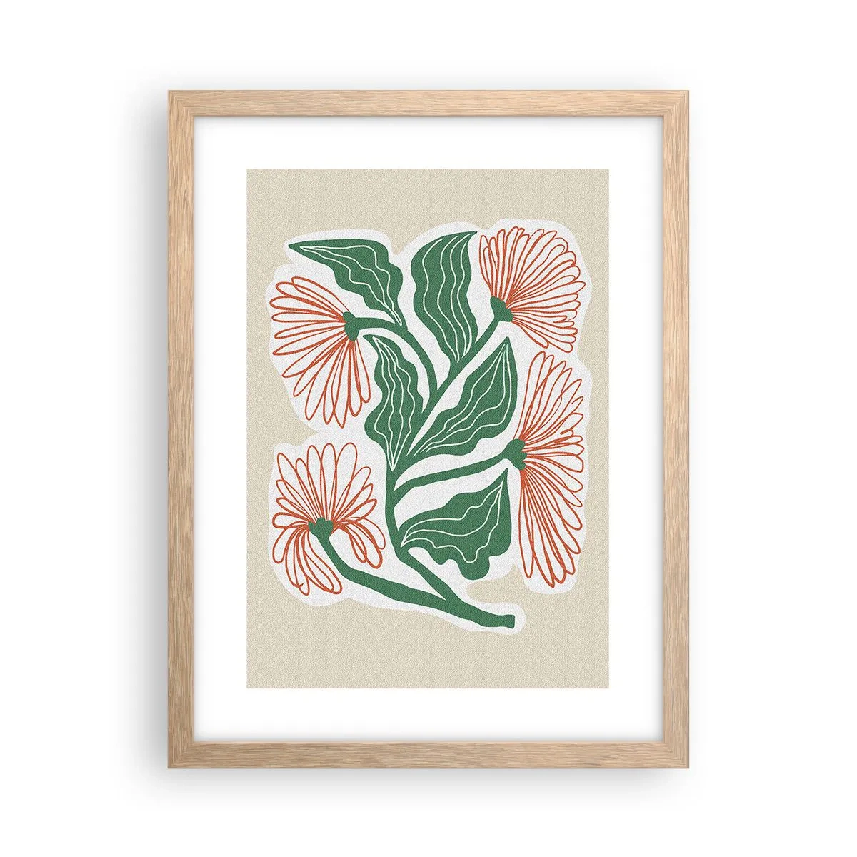 Plagát v ráme zo svetlého duba - Ľudové aj moderné - 30x40 cm