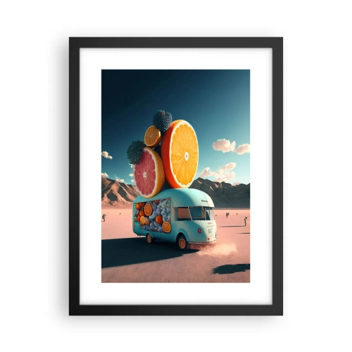Plagát v čiernom ráme - Chuť prázdnin - 30x40 cm