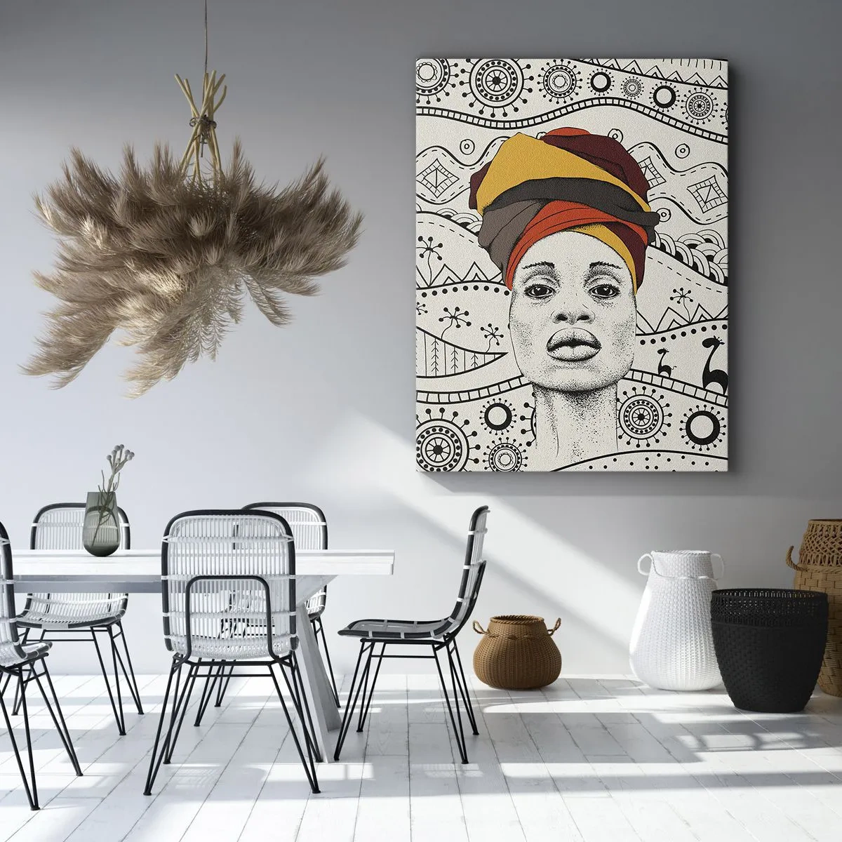 Obraz na plátne - Africký portrét - 65x120 cm