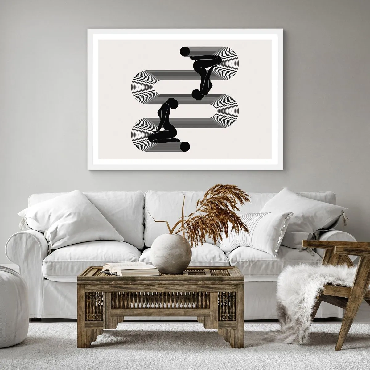 Plagát v bielom ráme - Zmyselná symetria - 60x60 cm