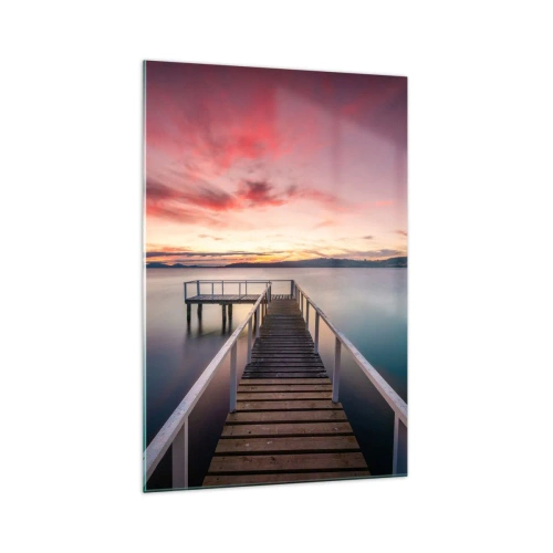 Obraz na skle - Jemný plameň večera - 70x100 cm