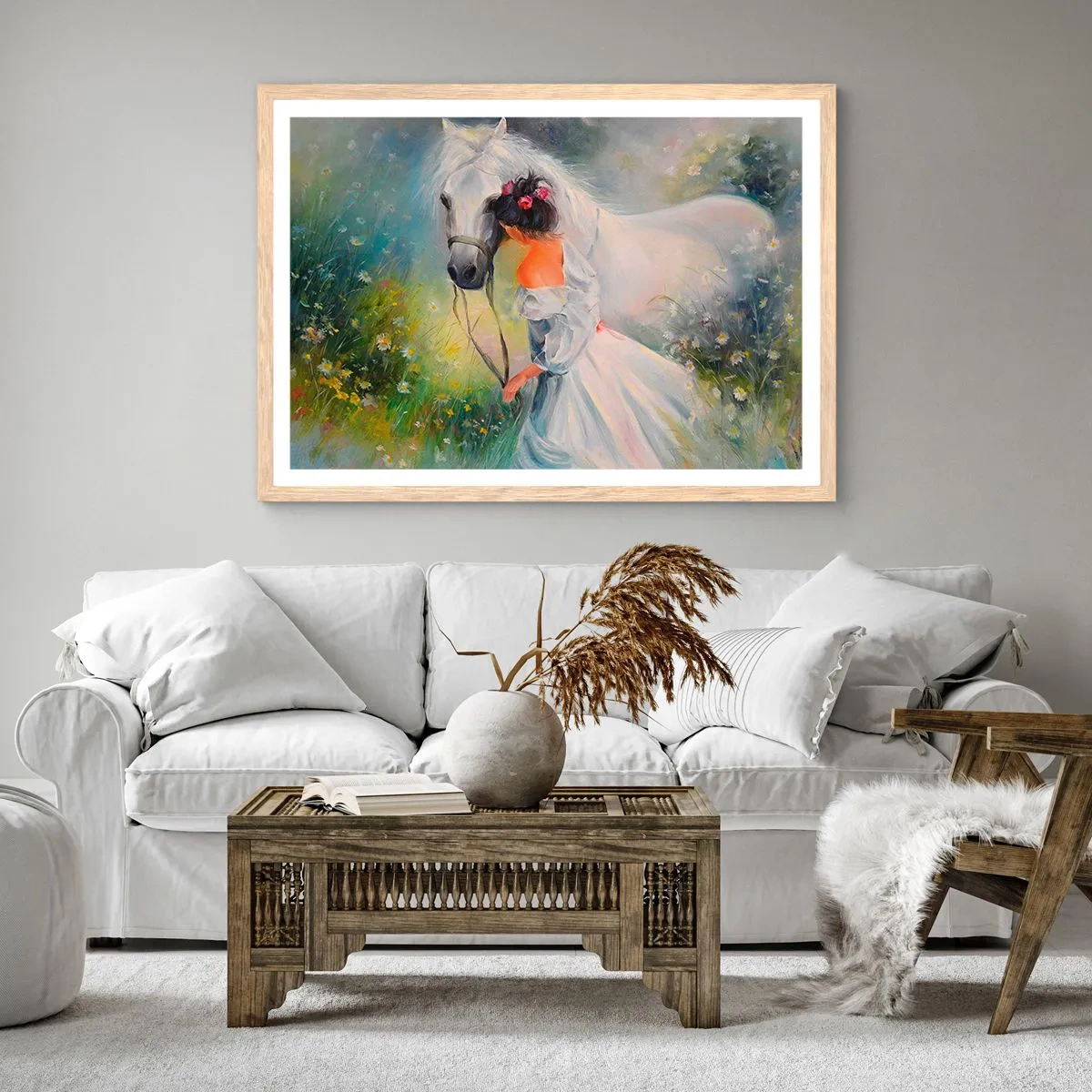 Plagát v ráme zo svetlého duba - Ako z krásneho sna - 91x61 cm