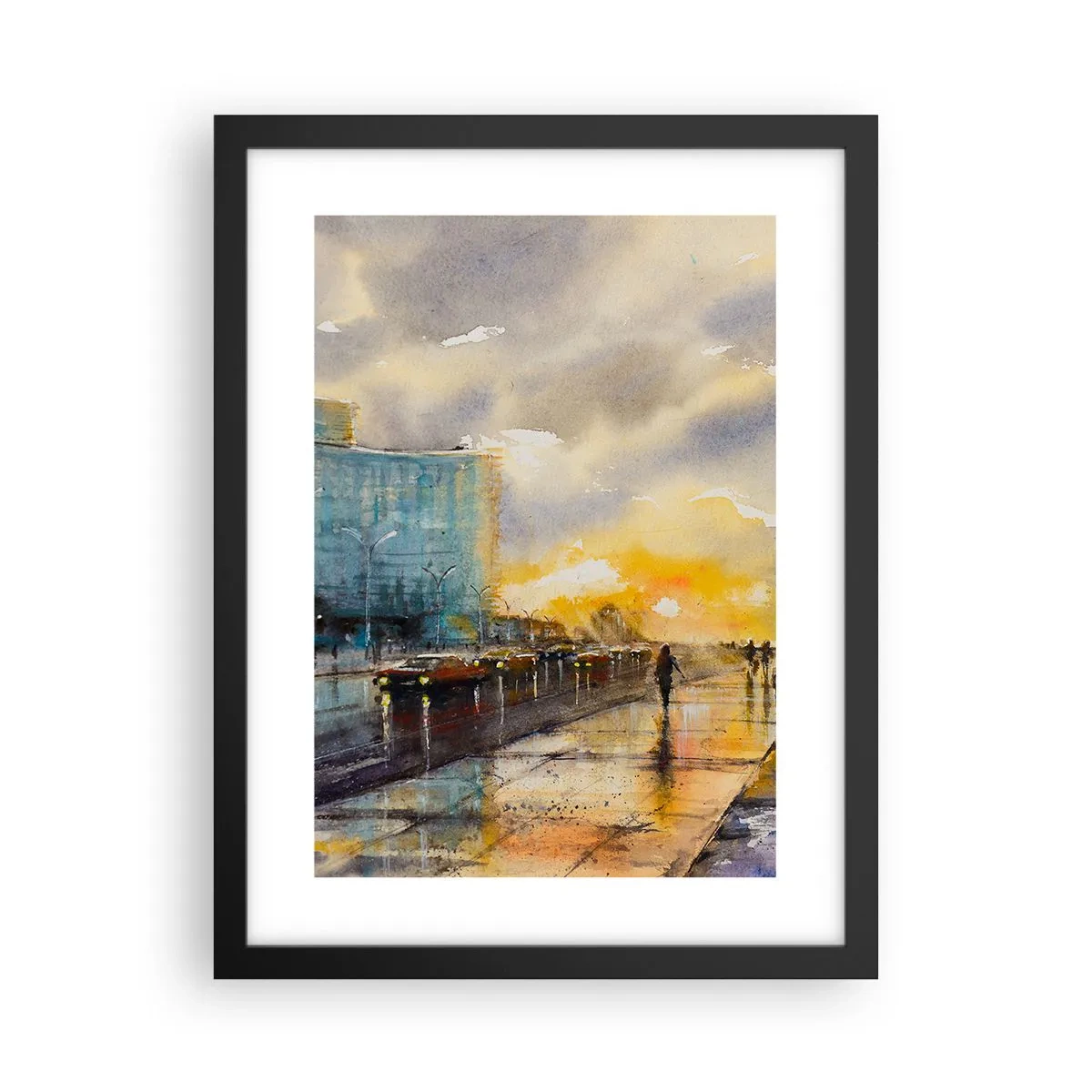 Plagát v čiernom ráme - Život na pobreží - 30x40 cm