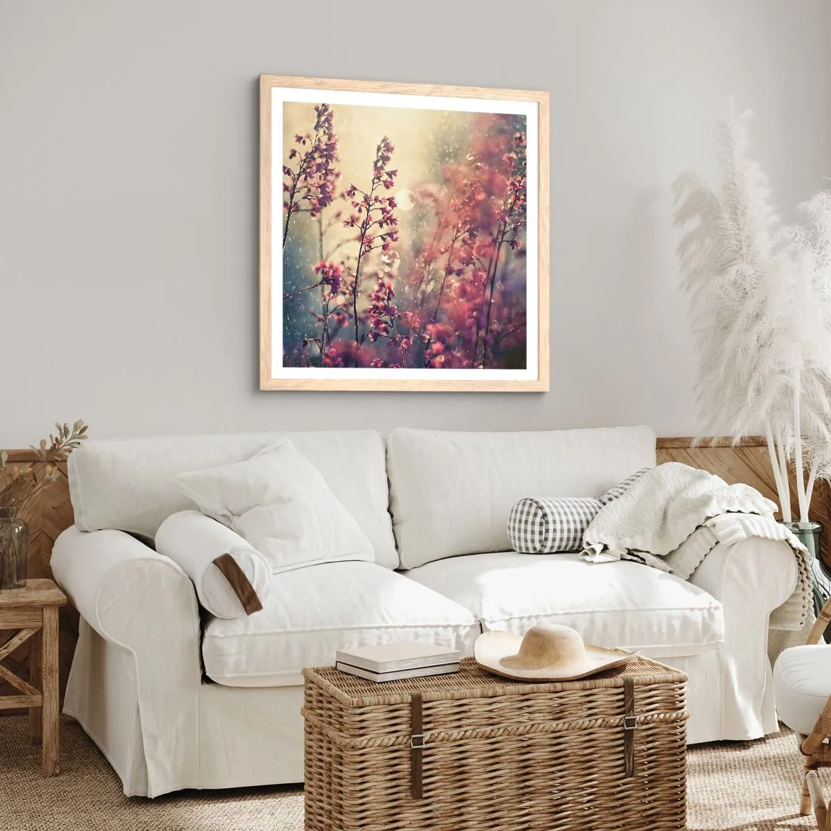 Plagát v ráme zo svetlého duba - Tajná záhrada - 60x60 cm