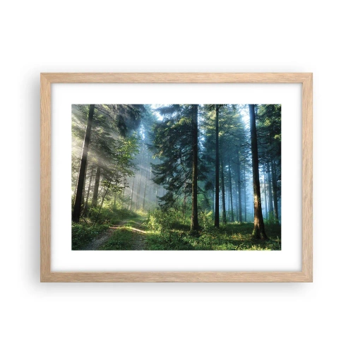 Plagát v ráme zo svetlého duba - Žiariaci za úsvitu - 40x30 cm