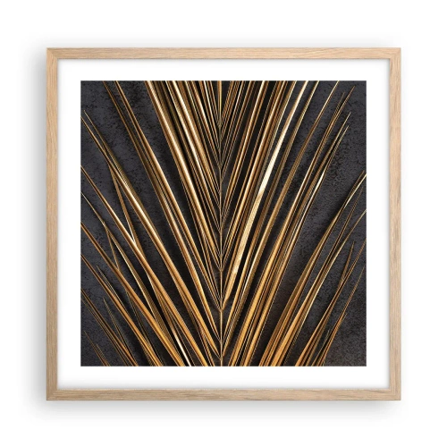 Plagát v ráme zo svetlého duba - Zlato trópov - 50x50 cm