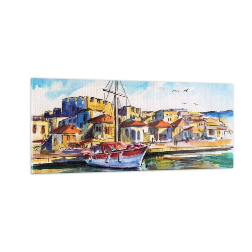 Obraz na skle - Dúhové popoludnie - 100x40 cm