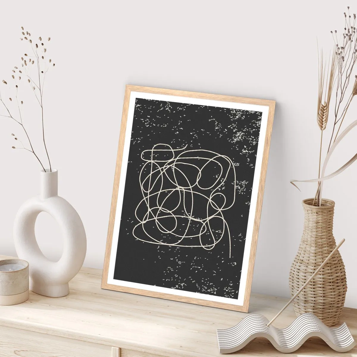 Plagát v ráme zo svetlého duba - Túlanie myslí - 70x100 cm