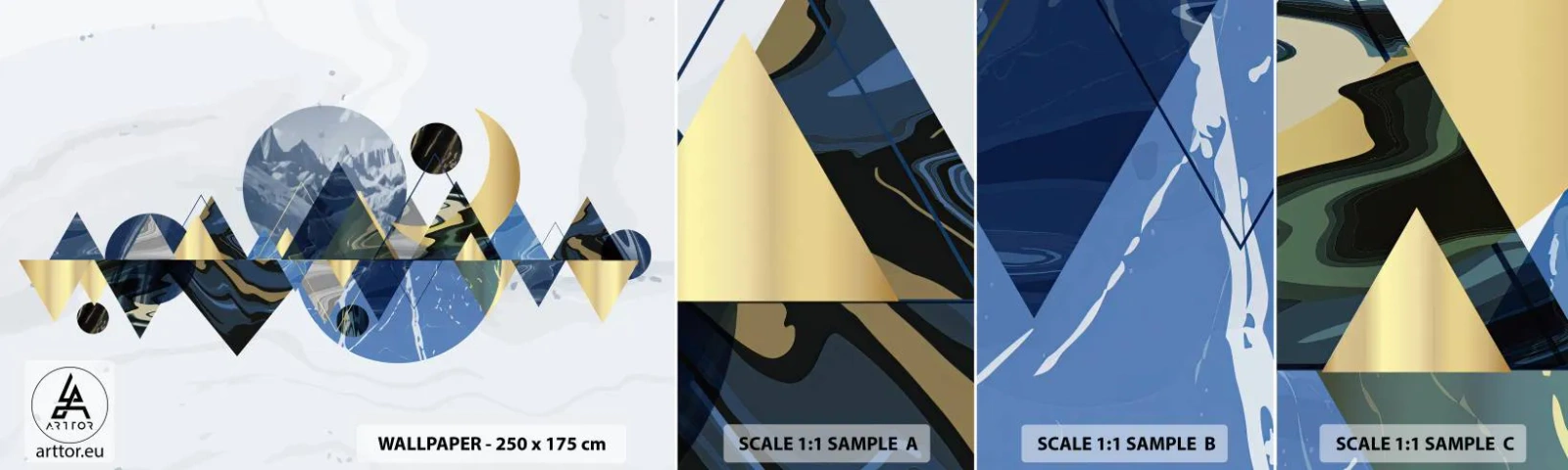 Vzorka Fototapeta Standard Eco - Geometrická krajina - Abstrakcia, hory, Kus - 100x30 cm