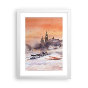 Plagát v bielom ráme - Kráľovský západ slnka - 30x40 cm