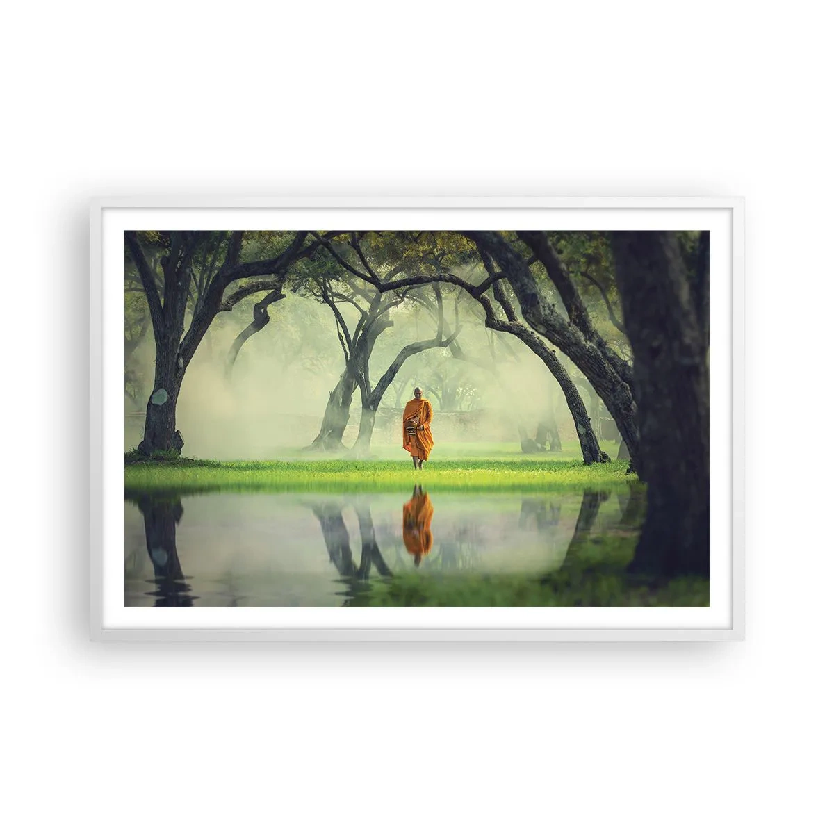 Plagát v bielom ráme - Na ceste k osvieteniu - 91x61 cm