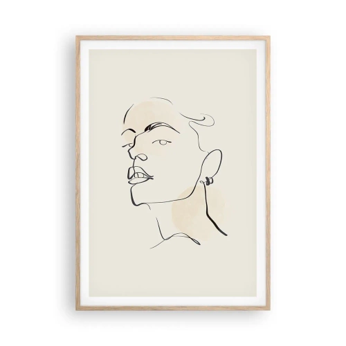 Plagát v ráme zo svetlého duba - Hrdý pohľad - 70x100 cm