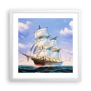 Plagát v bielom ráme - Hrdo s vetrom - 40x40 cm