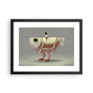 Plagát v čiernom ráme - Rybí jazdec - 40x30 cm