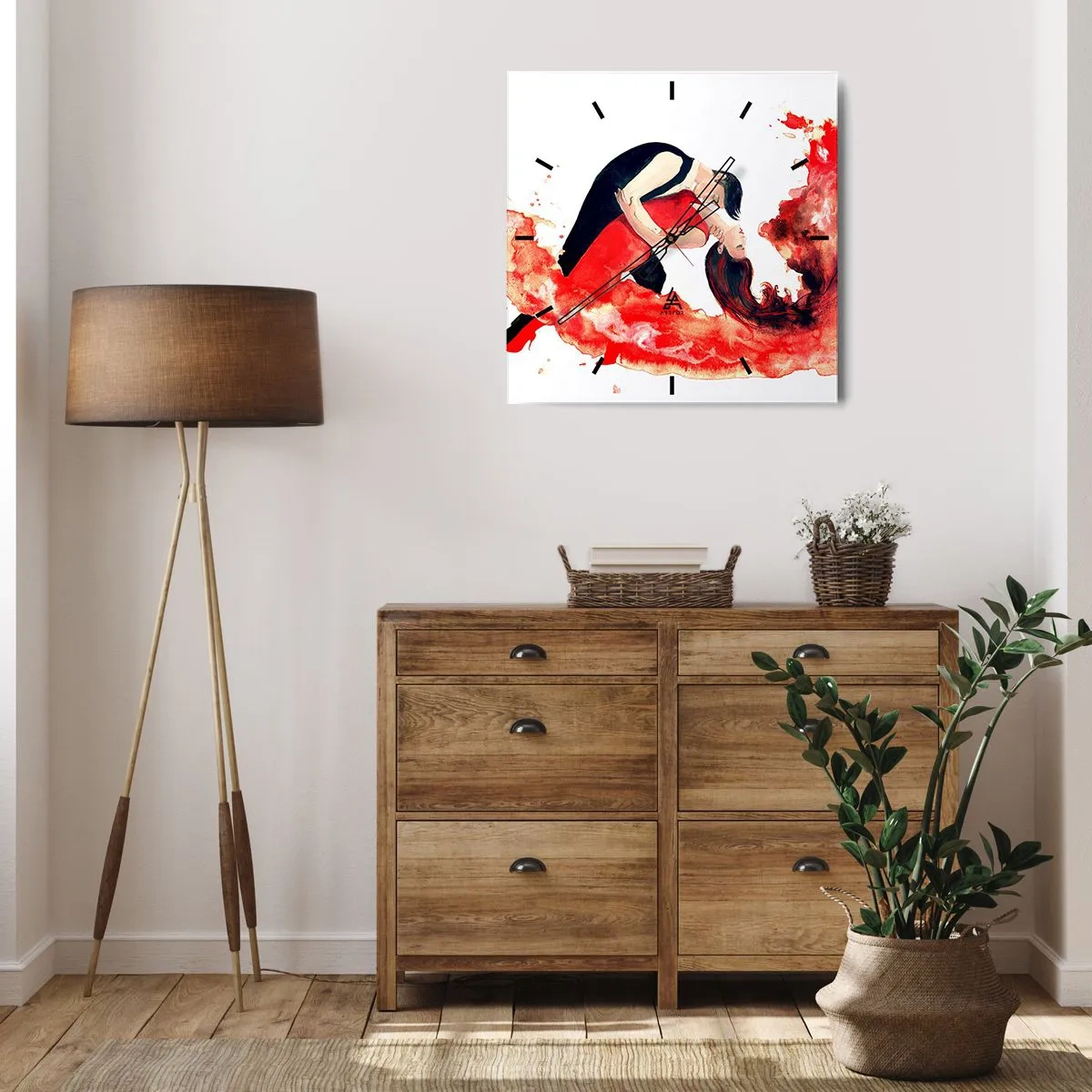 Nástenné hodiny - Tango - zmyselná vlna - 40x40 cm
