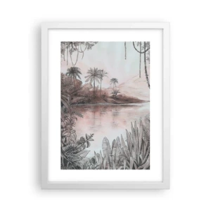 Plagát v bielom ráme - Denník cestovateľa z 19. storočia - 30x40 cm