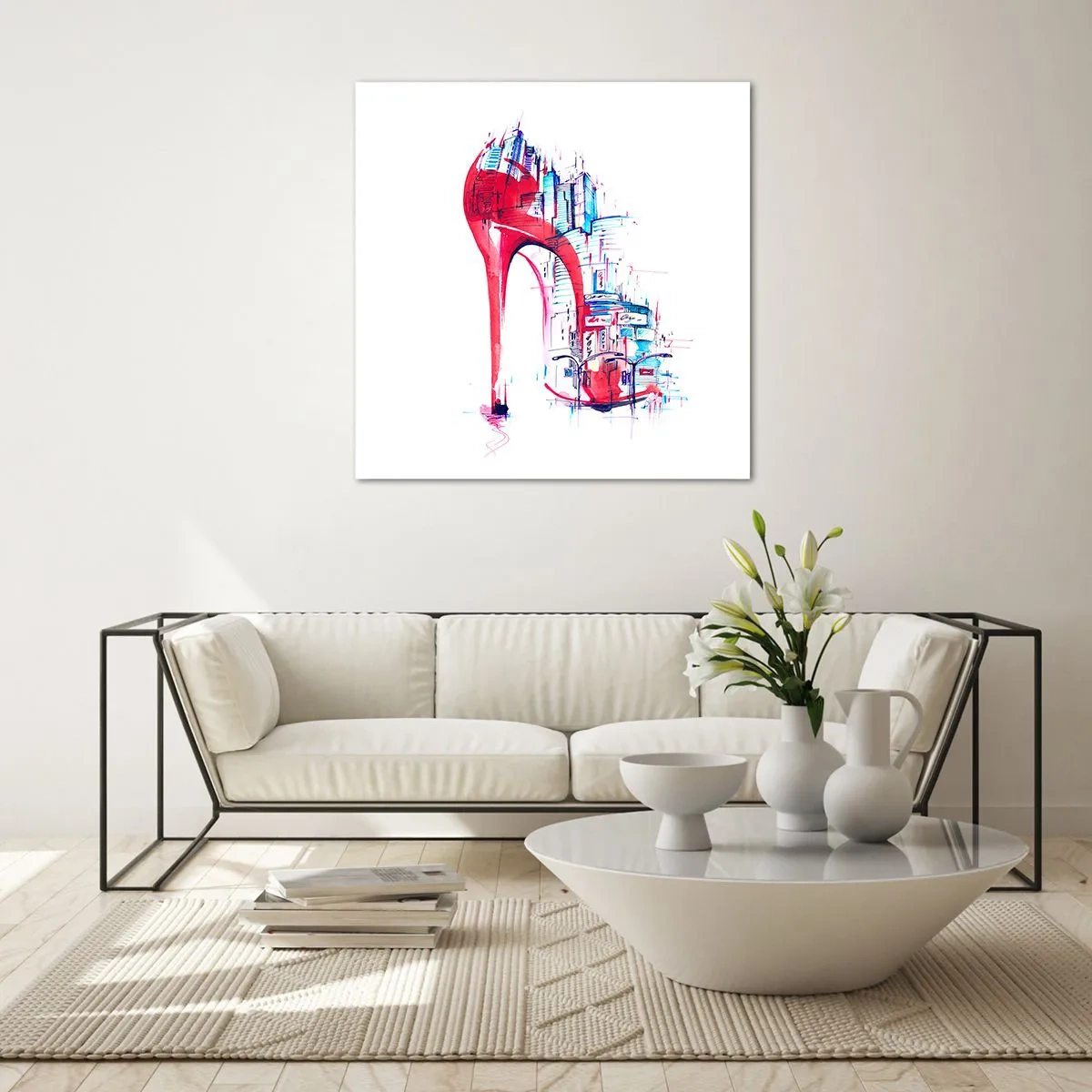 Obraz na skle - Veľkomestská elegánka - 70x70 cm