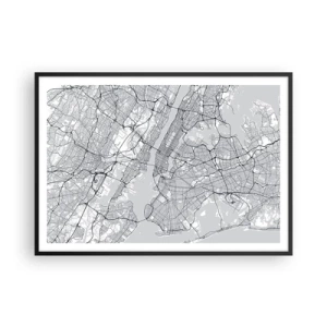 Plagát v čiernom ráme - Anatómia metropoly - 100x70 cm